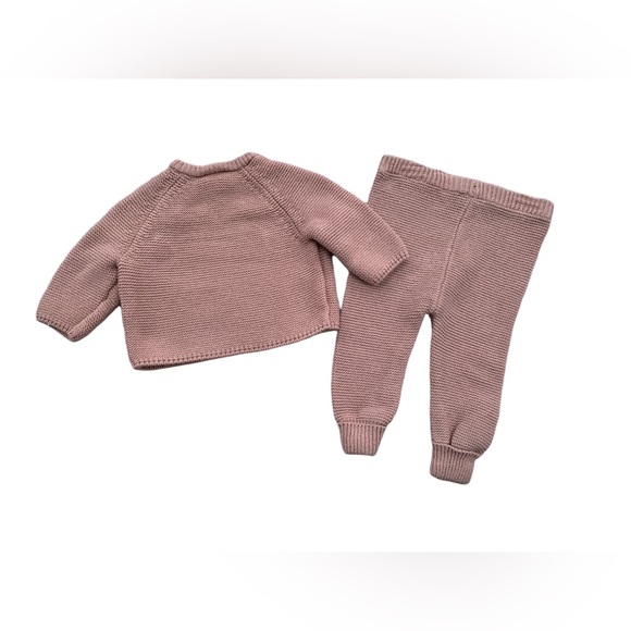 Little Co. Size 6 Months Sweater and Joggers Knit Set in Dusty Rose Mauve - Picture 2 of 5